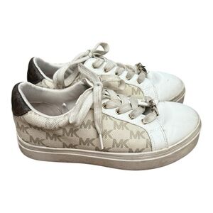 Michael Kors White and Tan Sneakers